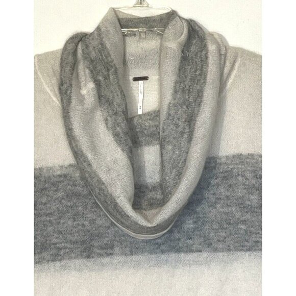 Free People Gray White Stripe Alpaca Blend Turtle Neck Sweater Pullover - Picture 2 of 8